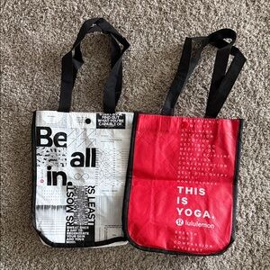 Lululemon Black and Red Tote Bags